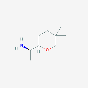 molecular formula C9H19NO B2853449 (1r)-1-(5,5-Dimethyloxan-2-yl)ethan-1-amine CAS No. 2248213-96-7