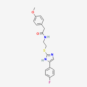 N-(2-((5-(4-fluorophenyl)-1H-imidazol-2-yl)thio)ethyl)-2-(4-methoxyphenyl)acetamide
