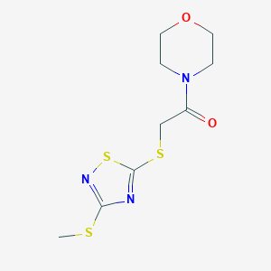 molecular formula C9H13N3O2S3 B285346 2-{[3-(METHYLSULFANYL)-1,2,4-THIADIAZOL-5-YL]SULFANYL}-1-(MORPHOLIN-4-YL)ETHAN-1-ONE 