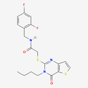 2-[(3-butyl-4-oxo-3,4-dihydrothieno[3,2-d]pyrimidin-2-yl)sulfanyl]-N-(2,4-difluorobenzyl)acetamide