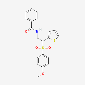 molecular formula C20H19NO4S2 B2853468 N-[2-(4-methoxybenzenesulfonyl)-2-(thiophen-2-yl)ethyl]benzamide CAS No. 946285-46-7