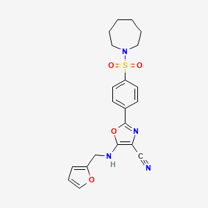 2-(4-(Azepan-1-ylsulfonyl)phenyl)-5-((furan-2-ylmethyl)amino)oxazole-4-carbonitrile