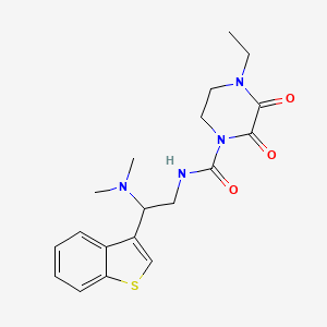molecular formula C19H24N4O3S B2853475 N-[2-(1-benzothiophen-3-yl)-2-(dimethylamino)ethyl]-4-ethyl-2,3-dioxopiperazine-1-carboxamide CAS No. 2097884-09-6