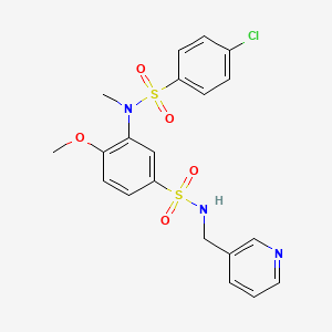 3-(4-chloro-N-methylphenylsulfonamido)-4-methoxy-N-(pyridin-3-ylmethyl)benzenesulfonamide