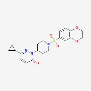 6-Cyclopropyl-2-[1-(2,3-dihydro-1,4-benzodioxine-6-sulfonyl)piperidin-4-yl]-2,3-dihydropyridazin-3-one