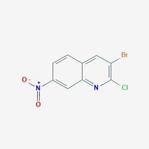 molecular formula C9H4BrClN2O2 B2853488 3-Bromo-2-chloro-7-nitroquinoline CAS No. 1026437-82-0