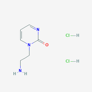 molecular formula C6H11Cl2N3O B2853492 1-(2-Aminoethyl)pyrimidin-2(1H)-one dihydrochloride CAS No. 2173999-35-2