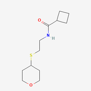 N-(2-((tetrahydro-2H-pyran-4-yl)thio)ethyl)cyclobutanecarboxamide