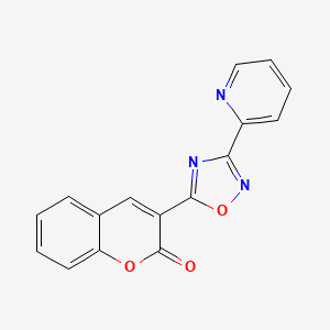 molecular formula C16H9N3O3 B2853519 3-(3-(pyridin-2-yl)-1,2,4-oxadiazol-5-yl)-2H-chromen-2-one CAS No. 950392-74-2