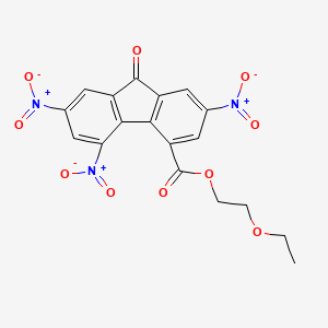 molecular formula C18H13N3O10 B2853524 2-Ethoxyethyl 2,5,7-trinitro-9-oxofluorene-4-carboxylate CAS No. 115847-63-7
