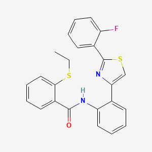 molecular formula C24H19FN2OS2 B2853530 2-(ethylthio)-N-(2-(2-(2-fluorophenyl)thiazol-4-yl)phenyl)benzamide CAS No. 1795197-88-4