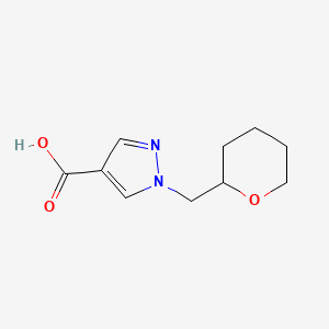 molecular formula C10H14N2O3 B2853535 1-[(oxan-2-yl)methyl]-1H-pyrazole-4-carboxylic acid CAS No. 1497456-50-4