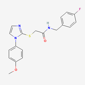 molecular formula C19H18FN3O2S B2853538 N-(4-fluorobenzyl)-2-((1-(4-methoxyphenyl)-1H-imidazol-2-yl)thio)acetamide CAS No. 688336-12-1