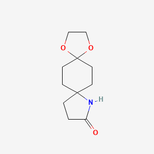 molecular formula C11H17NO3 B2853539 1,4-Dioxa-9-azadispiro[4.2.4.2]tetradecan-10-one CAS No. 686723-63-7