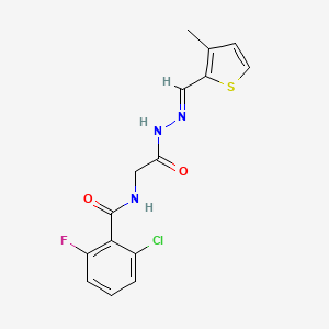 (E)-2-chloro-6-fluoro-N-(2-(2-((3-methylthiophen-2-yl)methylene)hydrazinyl)-2-oxoethyl)benzamide