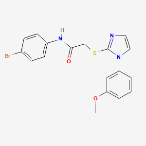molecular formula C18H16BrN3O2S B2853541 N-(4-bromophenyl)-2-((1-(3-methoxyphenyl)-1H-imidazol-2-yl)thio)acetamide CAS No. 688335-67-3