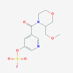 molecular formula C12H15FN2O6S B2853548 4-(5-Fluorosulfonyloxypyridine-3-carbonyl)-3-(methoxymethyl)morpholine CAS No. 2418673-10-4