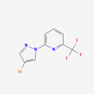 molecular formula C9H5BrF3N3 B2853550 2-(4-bromo-1H-pyrazol-1-yl)-6-(trifluoromethyl)pyridine CAS No. 1248365-27-6