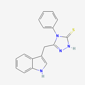 molecular formula C17H14N4S B2853553 5-(1H-indol-3-ylmethyl)-4-phenyl-2,4-dihydro-3H-1,2,4-triazole-3-thione CAS No. 153595-92-7