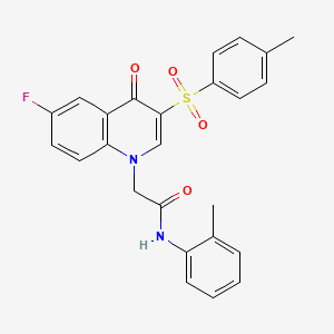molecular formula C25H21FN2O4S B2853557 2-(6-fluoro-4-oxo-3-tosylquinolin-1(4H)-yl)-N-(o-tolyl)acetamide CAS No. 902444-87-5