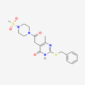 2-(benzylthio)-6-methyl-5-(2-(4-(methylsulfonyl)piperazin-1-yl)-2-oxoethyl)pyrimidin-4(3H)-one