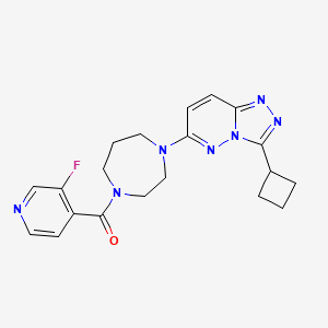 molecular formula C20H22FN7O B2853565 [4-(3-Cyclobutyl-[1,2,4]triazolo[4,3-b]pyridazin-6-yl)-1,4-diazepan-1-yl]-(3-fluoropyridin-4-yl)methanone CAS No. 2380060-96-6