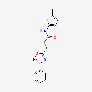 N-(5-methyl-1,3-thiazol-2-yl)-3-(3-phenyl-1,2,4-oxadiazol-5-yl)propanamide