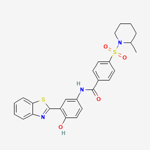 N-(3-(benzo[d]thiazol-2-yl)-4-hydroxyphenyl)-4-((2-methylpiperidin-1-yl)sulfonyl)benzamide