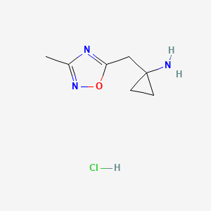 1-[(3-Methyl-1,2,4-oxadiazol-5-yl)methyl]cyclopropan-1-amine;hydrochloride