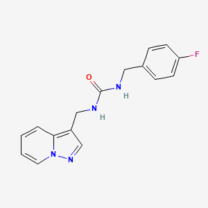 molecular formula C16H15FN4O B2853583 1-(4-Fluorobenzyl)-3-(pyrazolo[1,5-a]pyridin-3-ylmethyl)urea CAS No. 1396783-74-6