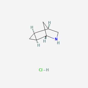 molecular formula C7H12ClN B2853584 (1R,2S,4S,5S)-6-Azatricyclo[3.2.1.02,4]octane;hydrochloride CAS No. 2260937-71-9