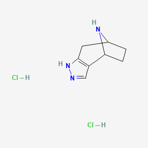 molecular formula C8H13Cl2N3 B2853586 4,5,11-Triazatricyclo[6.2.1.0,2,6]undeca-2(6),3-diene dihydrochloride CAS No. 2044745-49-3