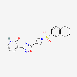 molecular formula C20H20N4O4S B2853590 3-(5-(1-((5,6,7,8-tetrahydronaphthalen-2-yl)sulfonyl)azetidin-3-yl)-1,2,4-oxadiazol-3-yl)pyridin-2(1H)-one CAS No. 1396683-47-8