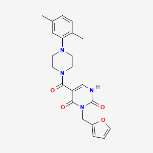 molecular formula C22H24N4O4 B2853594 5-(4-(2,5-dimethylphenyl)piperazine-1-carbonyl)-3-(furan-2-ylmethyl)pyrimidine-2,4(1H,3H)-dione CAS No. 1396879-20-1
