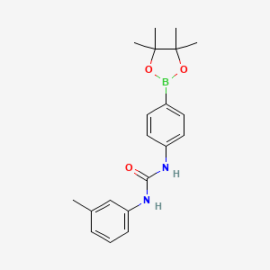 molecular formula C20H25BN2O3 B2853597 Urea, N-(3-methylphenyl)-N'-[4-(4,4,5,5-tetramethyl-1,3,2-dioxaborolan-2-yl)phenyl]- CAS No. 765949-02-8