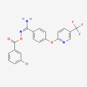 molecular formula C20H13BrF3N3O3 B2853603 [(E)-[amino-[4-[5-(trifluoromethyl)pyridin-2-yl]oxyphenyl]methylidene]amino] 3-bromobenzoate CAS No. 1025226-72-5