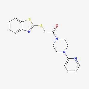 molecular formula C18H18N4OS2 B2853604 2-(Benzo[d]thiazol-2-ylthio)-1-(4-(pyridin-2-yl)piperazin-1-yl)ethanone CAS No. 896658-48-3