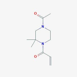 molecular formula C11H18N2O2 B2853607 1-(4-Acetyl-2,2-dimethylpiperazin-1-yl)prop-2-en-1-one CAS No. 2224362-76-7