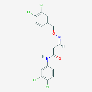 molecular formula C16H12Cl4N2O2 B2853608 3-{[(3,4-dichlorobenzyl)oxy]imino}-N-(3,4-dichlorophenyl)propanamide CAS No. 477851-54-0