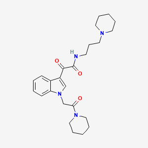 2-oxo-2-(1-(2-oxo-2-(piperidin-1-yl)ethyl)-1H-indol-3-yl)-N-(3-(piperidin-1-yl)propyl)acetamide