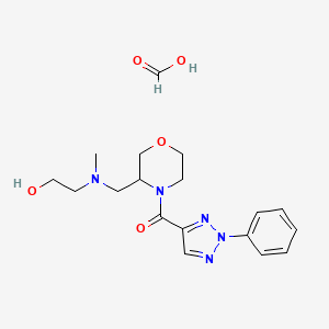 molecular formula C18H25N5O5 B2853614 (3-(((2-hydroxyethyl)(methyl)amino)methyl)morpholino)(2-phenyl-2H-1,2,3-triazol-4-yl)methanone formate CAS No. 1421524-79-9