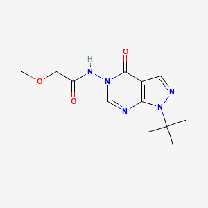 molecular formula C12H17N5O3 B2853615 N-(1-(tert-butyl)-4-oxo-1H-pyrazolo[3,4-d]pyrimidin-5(4H)-yl)-2-methoxyacetamide CAS No. 919854-95-8