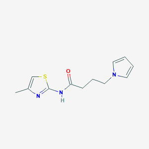 molecular formula C12H15N3OS B2853621 N-(4-methylthiazol-2-yl)-4-(1H-pyrrol-1-yl)butanamide CAS No. 1257548-53-0