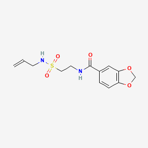 molecular formula C13H16N2O5S B2853632 N-(2-(N-allylsulfamoyl)ethyl)benzo[d][1,3]dioxole-5-carboxamide CAS No. 899740-30-8