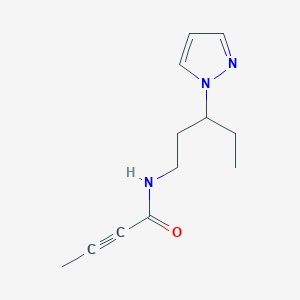 molecular formula C12H17N3O B2853660 N-(3-Pyrazol-1-ylpentyl)but-2-ynamide CAS No. 2411274-20-7