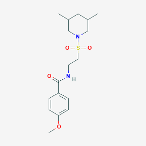 molecular formula C17H26N2O4S B2853667 N-(2-((3,5-dimethylpiperidin-1-yl)sulfonyl)ethyl)-4-methoxybenzamide CAS No. 899739-36-7