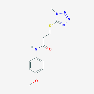 molecular formula C12H15N5O2S B285367 N-(4-methoxyphenyl)-3-[(1-methyl-1H-tetrazol-5-yl)sulfanyl]propanamide 