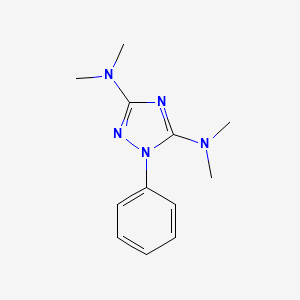 molecular formula C12H17N5 B2853671 N~3~,N~3~,N~5~,N~5~-tetramethyl-1-phenyl-1H-1,2,4-triazole-3,5-diamine CAS No. 40160-05-2