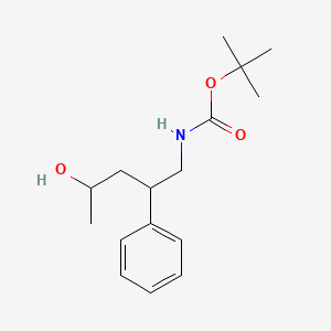 molecular formula C16H25NO3 B2853673 tert-butyl N-(4-hydroxy-2-phenylpentyl)carbamate CAS No. 1423945-95-2