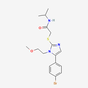 molecular formula C17H22BrN3O2S B2853676 2-((5-(4-bromophenyl)-1-(2-methoxyethyl)-1H-imidazol-2-yl)thio)-N-isopropylacetamide CAS No. 1206997-17-2